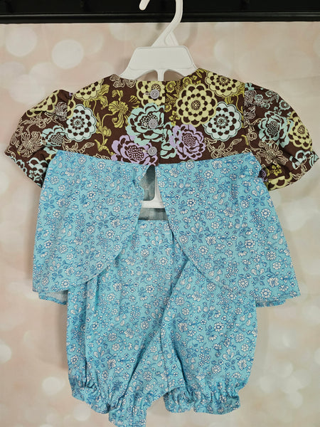 2pc Floral Fly-Away Dress and Bloomers