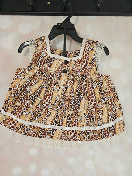 2pc Giraffe Fly-Away Dress and Bloomers