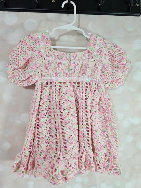 Crocheted Dress - Pink Delight