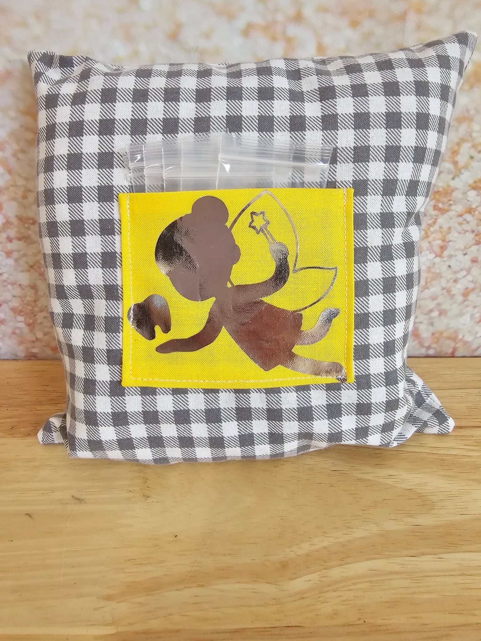 Gray Check Tooth Fairy Pillow