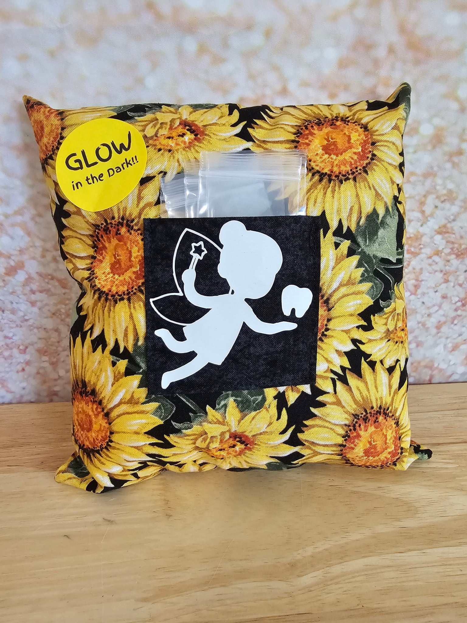 Sunflower Tooth Fairy Pillow - GLOW in the Dark