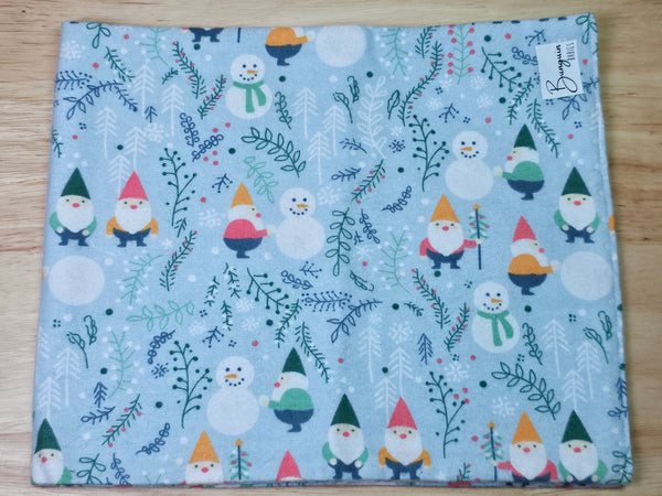 Burp Cloth-  Winter Gnomes