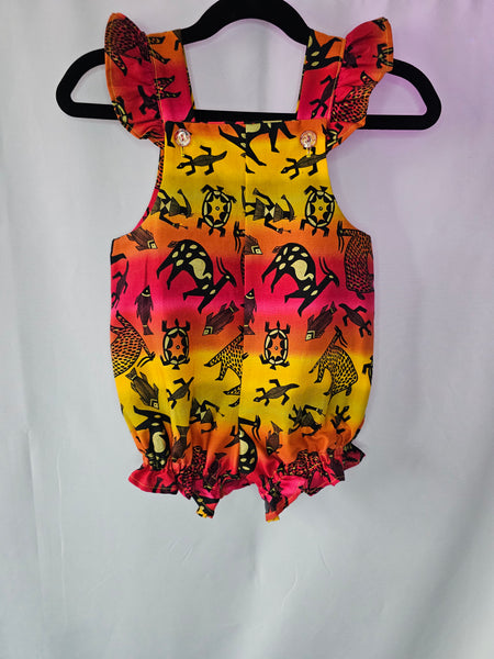 Heritage Safari Romper | Flutter Sleeve | Snap Closure | 12 Months