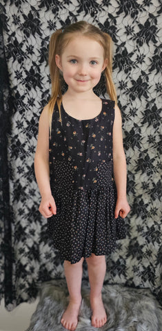 Vintage Black Floral Sundress