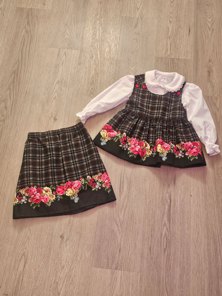 Plaid Jumper and Blouse