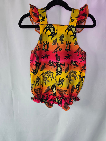 Heritage Safari Romper | Flutter Sleeve | Snap Closure | 12 Months