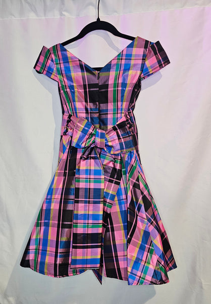 Rainbow Rebel Plaid Party Dress (Size 6/8)
