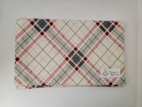 Burp Cloth- Cream/Red Plaid