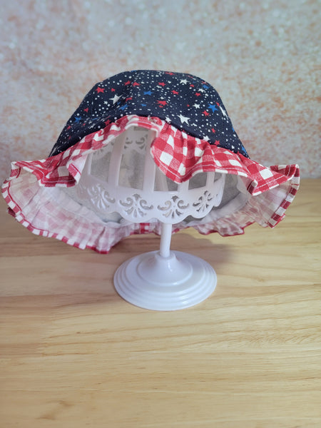 Stars and Gingham Sun Bonnet