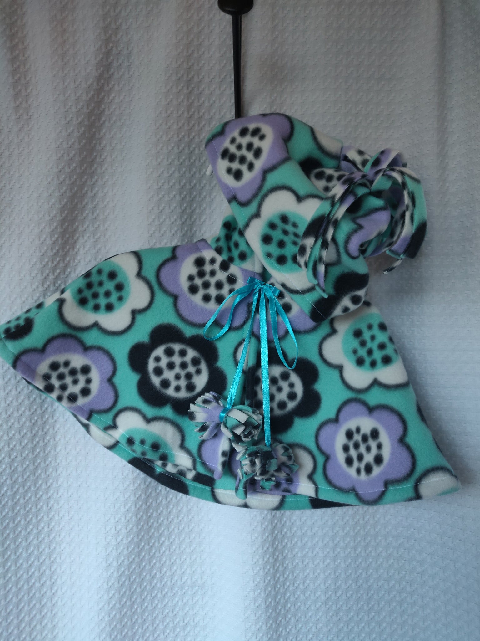 Lavender Mint Floral Hooded Poncho