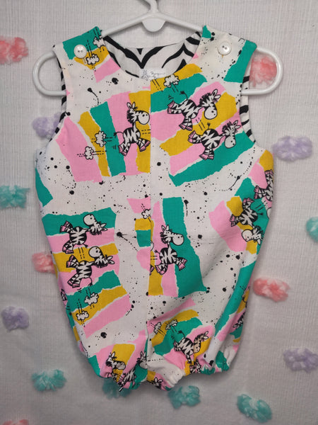 Vintage Zebra Romper and Sun Bonnet