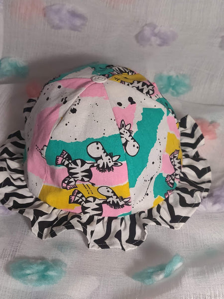 Vintage Zebra Romper and Sun Bonnet