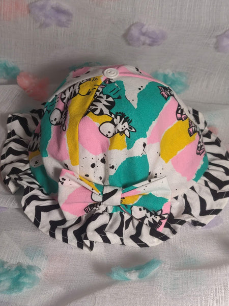 Vintage Zebra Romper and Sun Bonnet