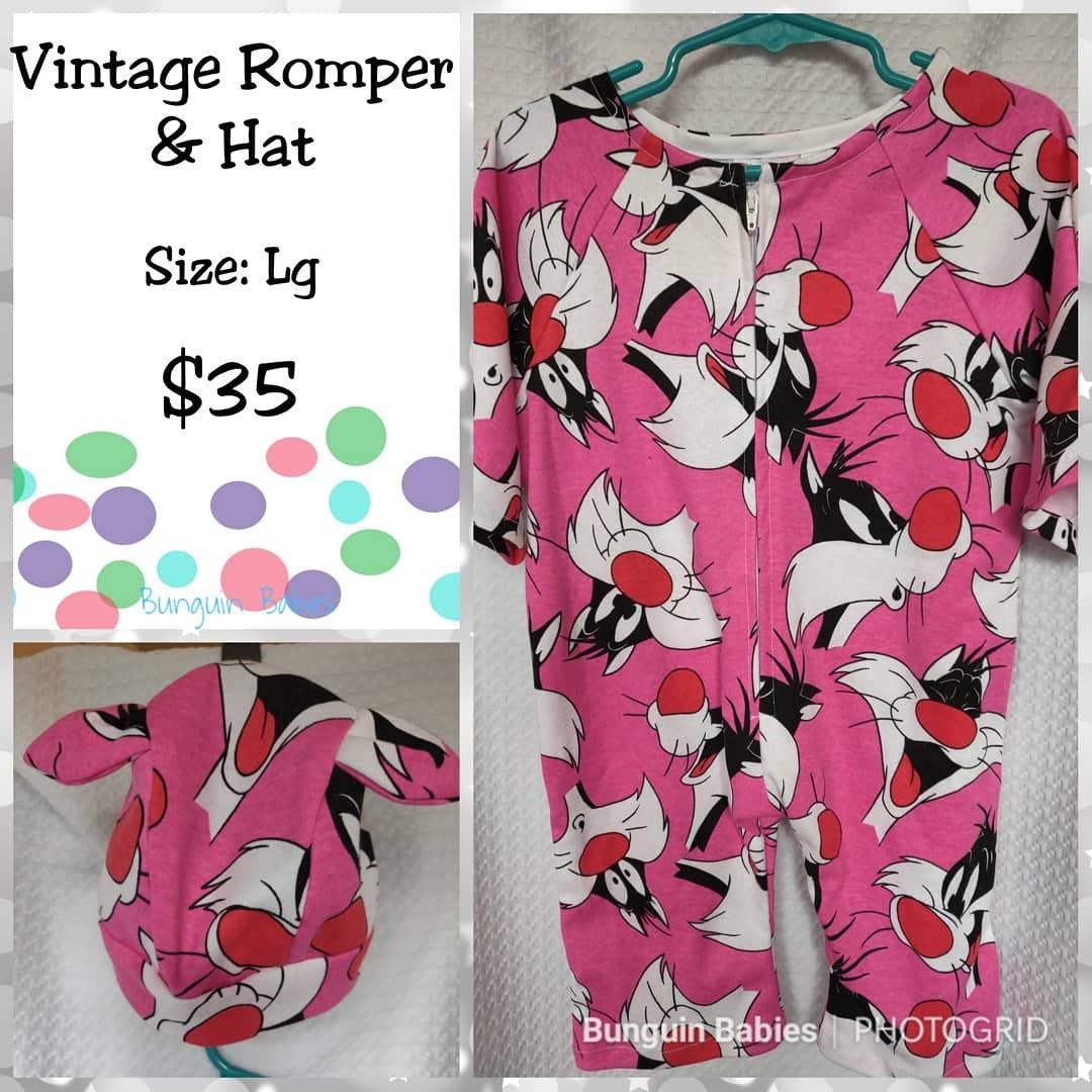 Vintage Sylvester the Cat Romper and Hat